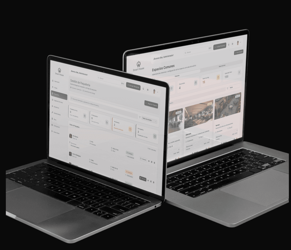 Management platform on two laptops