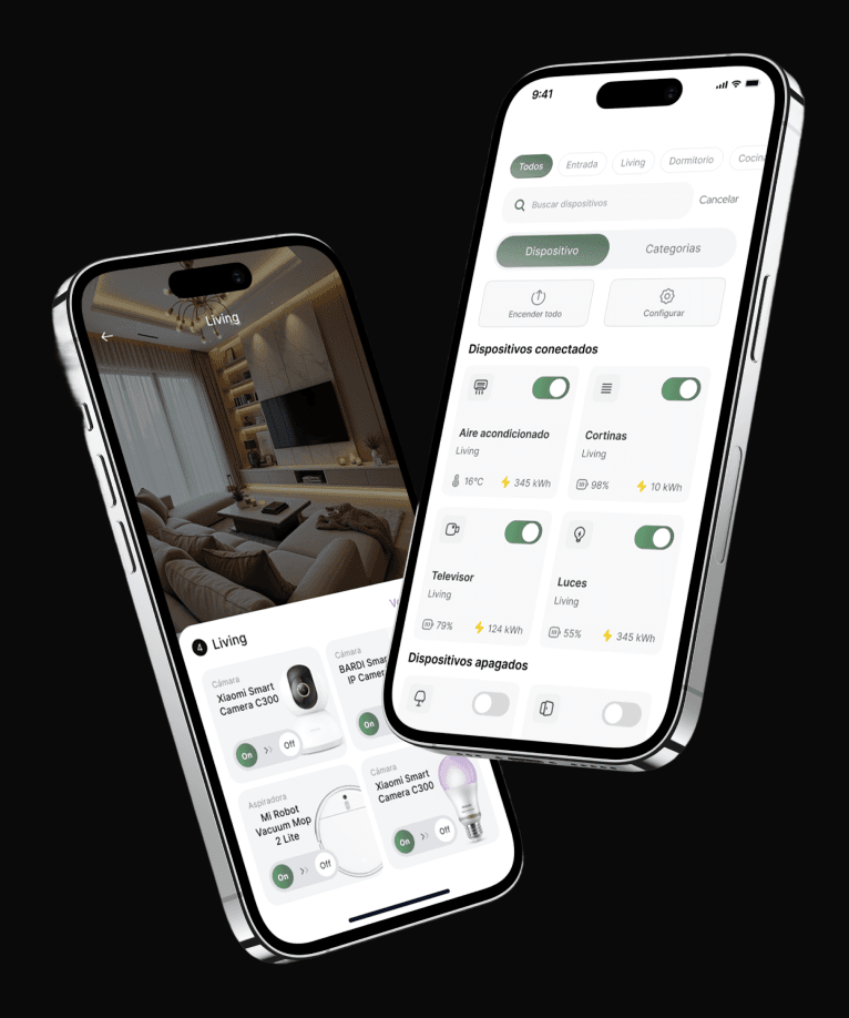 Vita Smart app en dos iPhones