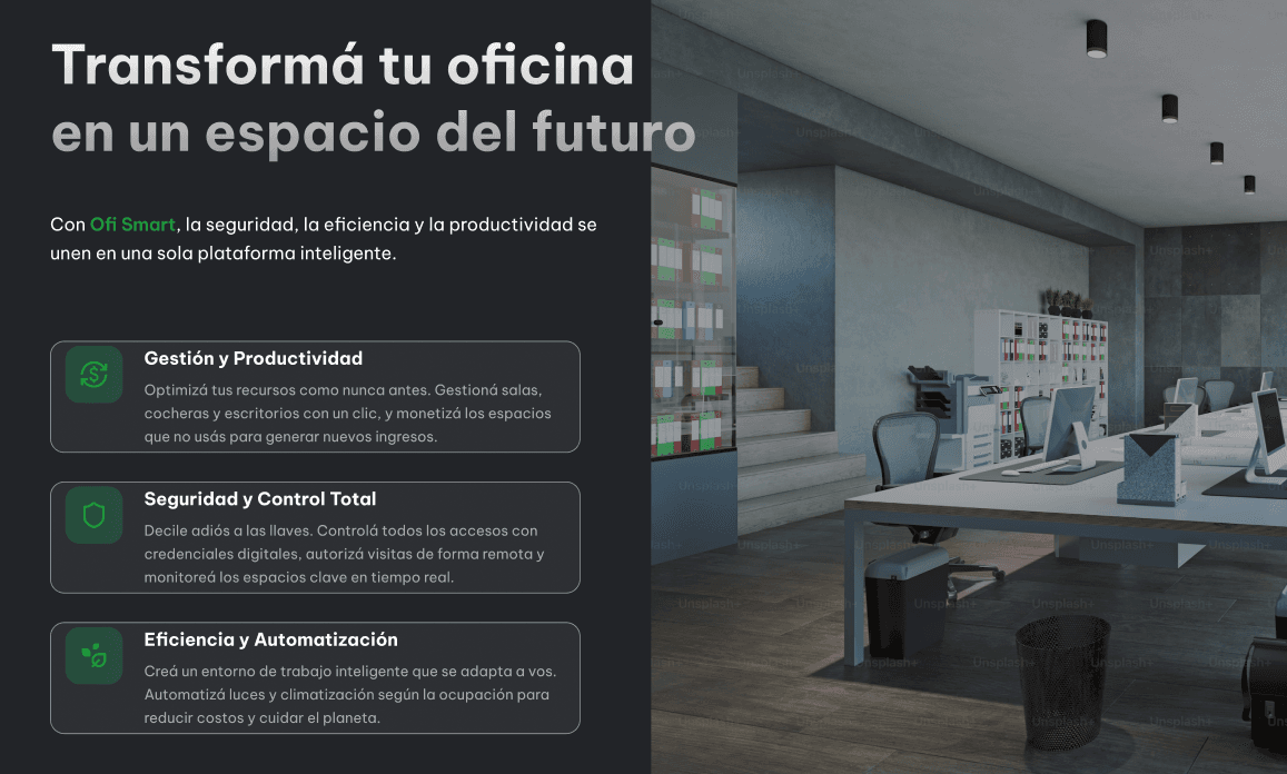 Oficina moderna equipada con soluciones Vita Smart